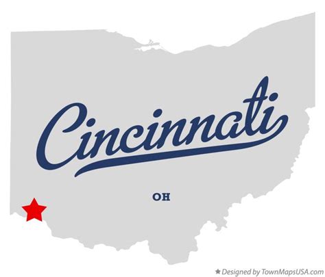 Map of Cincinnati, OH, Ohio