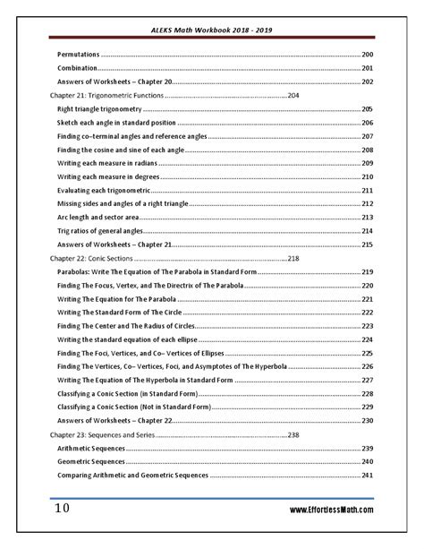 ALEKS Math Placement Assessment Workbook 2018 – 2019: The Most ...