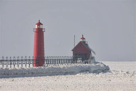 Michigan Exposures: The Grand Haven Lighthouse in Winter