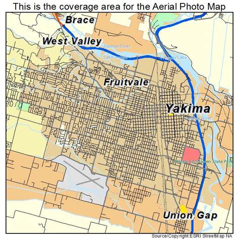 Aerial Photography Map of Yakima, WA Washington