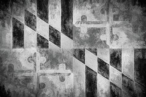 The Maryland Flag in Black and White Digital Art by JC Findley - Fine ...