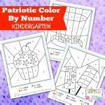 4th of July Color by Number Kindergarten Worksheets - Itsy Bitsy Fun