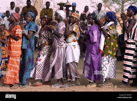 Dogon women dance in procession during a village celebration, Mali Stock Photo - Alamy