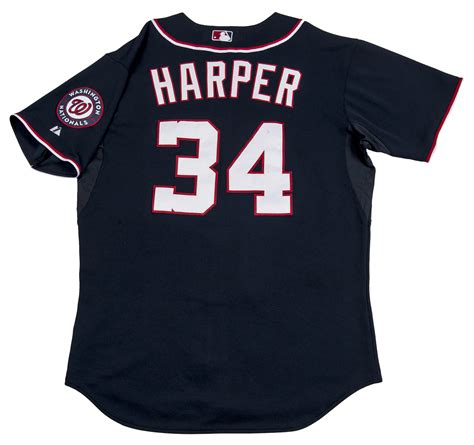 Lot Detail - 2012 Game Used Bryce Harper Rookie Washington Nationals Road Jersey (9/11/12) (MLB ...