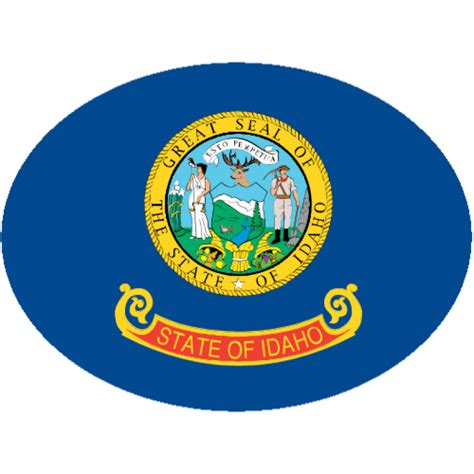 Idaho State Flag Oval Sticker - U.S. Custom Stickers