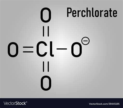 Perchlorate chemical structure skeletal formula Vector Image