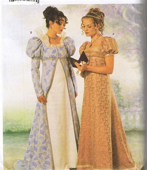 Historical Regency Empire Dress Gown Coat Jane Austen Costume Pattern 6 8 10 #Butterick ...