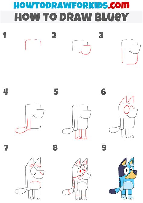 How To Draw Bluey Easy Drawing Tutorial For Kids Drawing For Kids ...