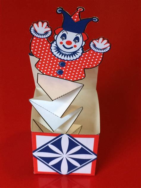 Happy Clown Jack in the Box Pop Up DIY Paper Toy Craft Printable PDF ...