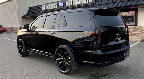 Murdered Out All Black Cadillac Escalade on Giovanna Wheels!