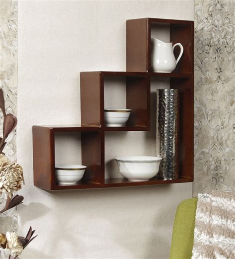 Buy Engineered Wood Wall Shelf in Brown Colour by Home Sparkle Online ...