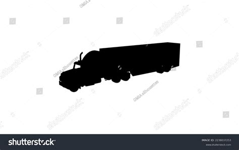 Truck Realistic Black Silhouette Profile Stock Vector (Royalty Free ...