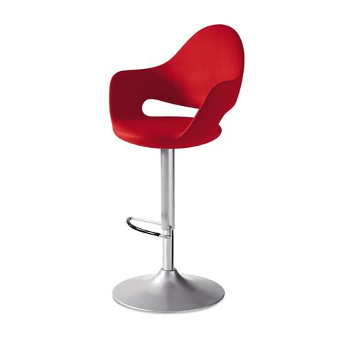 Swivel Bar Stool with Red Seat Color by Domitalia - Madison Seating
