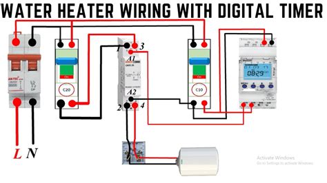 WATER HEATER WIRING WITH DIGITAL TIMER - YouTube