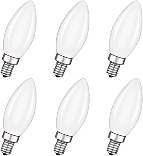 Erxiugs Dimmable LED Candelabra Light Bulbs, Daylight White 5000K CRI 90 C35(B11) LED Chandelier ...
