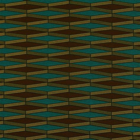 Teal Geometric Upholstery Fabric Diamond Design Heavyweight