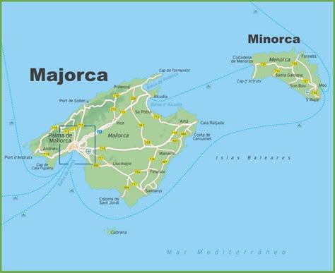 Map of Majorca and Minorca | Majorca, Menorca, Mallorca