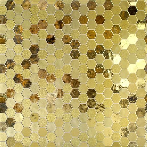 MTOT0006 Modern Hexagon Gold Metallic Handcut Glass Mosaic Tile | Mosaic tiles, Glass mosaic ...