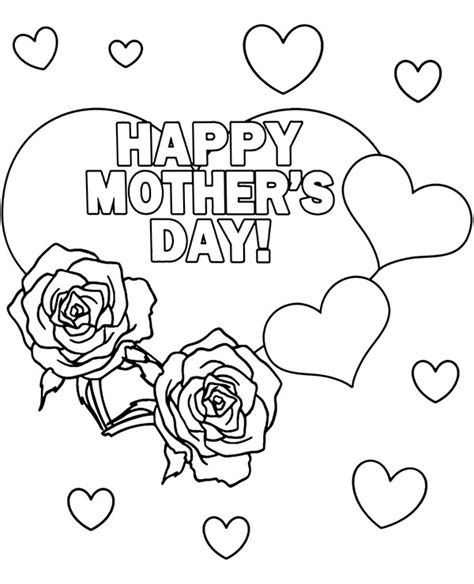 Free printable greeting cards happy mother's day coloring page