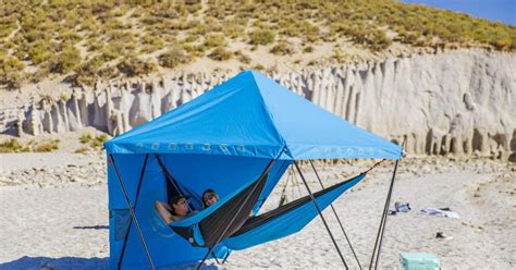 Multi-hammock tent keeps you lounging without the trees