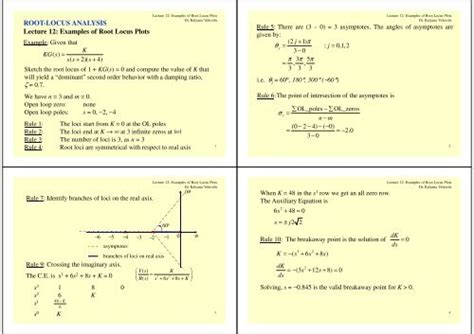 ROOT-LOCUS ANALYSIS Lecture 12: Examples of Root Locus Plots ...