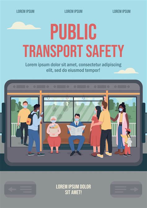 Public transport safety poster flat vector template 2400086 Vector Art at Vecteezy