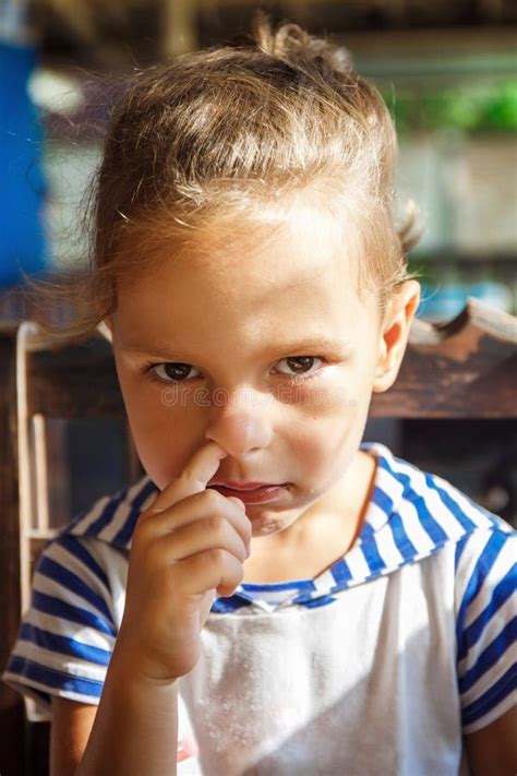 Little Boy Picks His Nose at Breakfast Stock Photo - Image of pretty ...