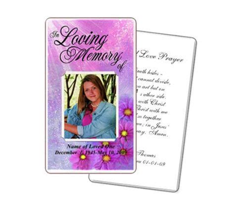 Sparkle Prayer Card Template – Funeral Program-Site Funeral Programs & Templates