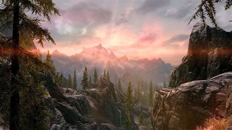 Download Majestic Skyrim Landscape - A breathtaking view of the Nordic wilderness Wallpaper ...