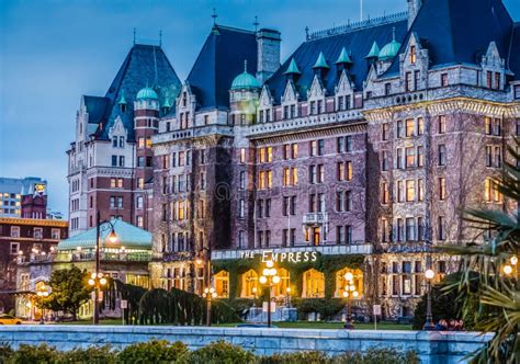 The Empress Hotel, Victoria BC at Night in March Editorial Stock Photo - Image of canada, hotel ...