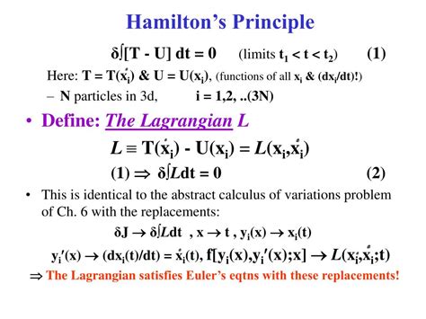 PPT - Hamilton’s Principle Lagrangian & Hamiltonian Dynamics PowerPoint Presentation - ID:6526329