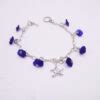 Cobalt Blue Sea Glass and starfish dangle bracelet