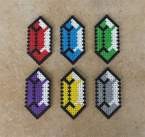 Rupees Legend of Zelda Perler Bead Sprite Set by MaddogsCreations