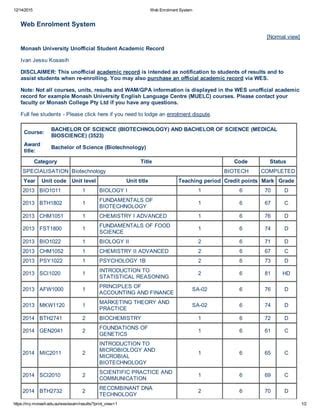 Transkrip Nilai | PDF