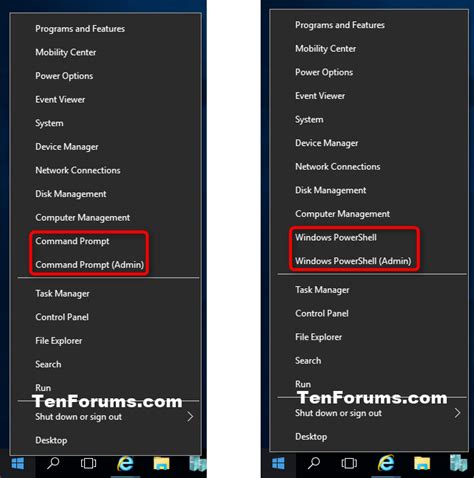 Show Command Prompt or Windows PowerShell on Win+X menu in Windows 10 ...