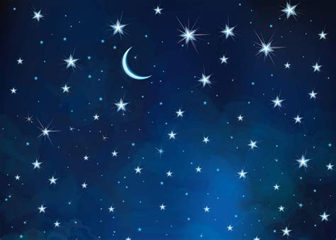 Buy Blue Star Sky Backdrop Vintage Retro Dark Stars Sky Moon Chic ...