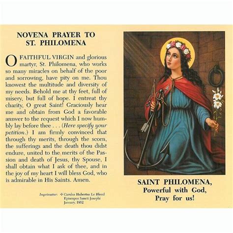 st philomena - Google Search | Novena prayers, Novena, Saint philomena