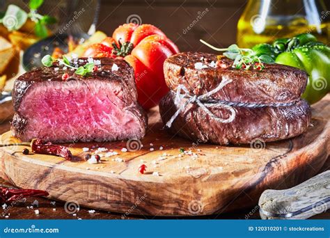 Tender Medium Rare Beef Fillet Steak Medallions Stock Image - Image of barbecue, gourmet: 120310201