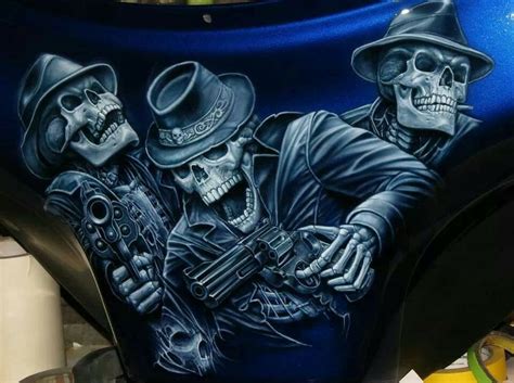 Harley Davidson Artwork, Skull Pin, Chicano Art, Pinstriping, Skull ...