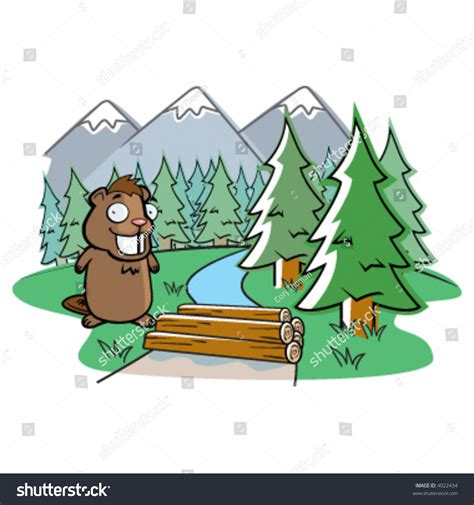 Beaver Dam Stock Vector Illustration 4022434 : Shutterstock