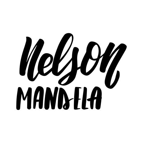 texto escrito a mano del día de nelson mandela, palabras, tipografía, caligrafía, letras a mano ...