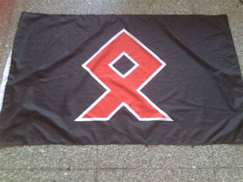 VIKING 'ODAL RUNE' RUNIC ODINIST FLAG VMO Vlaamse Militanten ...