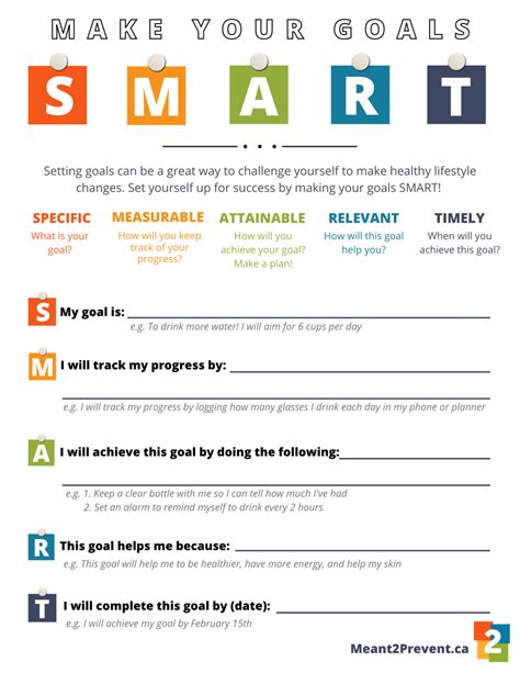 Downloadable SMART Goal Planning Worksheet - Meant2Prevent