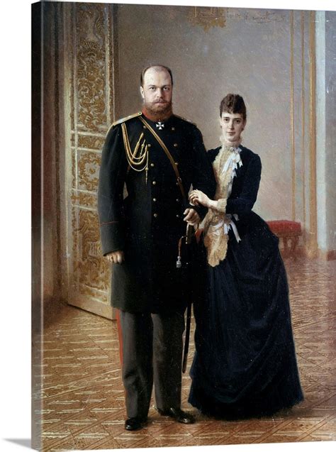 Portrait of Tsar Alexander III of Russia with his wife Maria Fedorovna ...