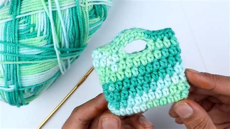 How to crochet mini bag for beginners - YouTube