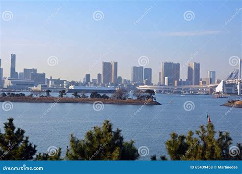 Aerial View from Tokyo City and Rainbow Bridge in Tokyo Stock Photo ...