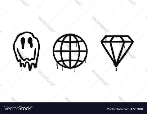 Graffiti drawing symbols Royalty Free Vector Image