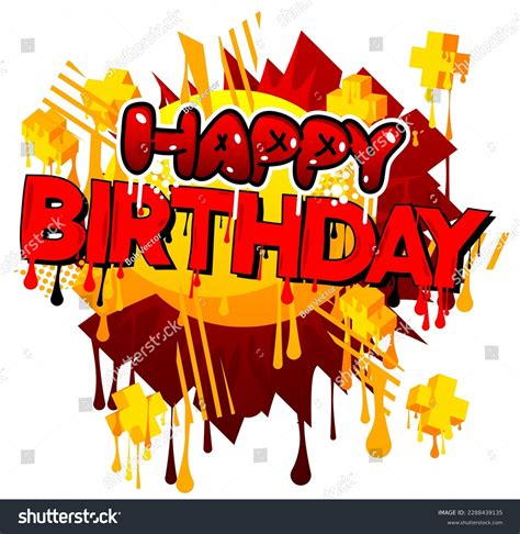 Happy Birthday Graffiti Tag Abstract Modern Stock Vector (Royalty Free ...