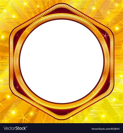 Golden frame on gold background Royalty Free Vector Image