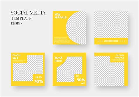 Social media template. Trendy editable social media post template. Mockup isolated. Template ...